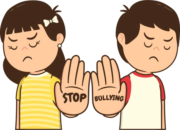 Students stand against bullying nature  Illustration