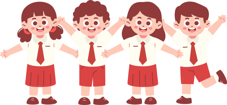 Students standing together  Illustration
