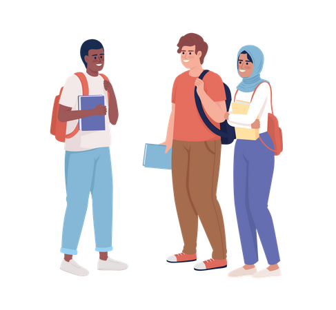 Students talking to each other  Illustration