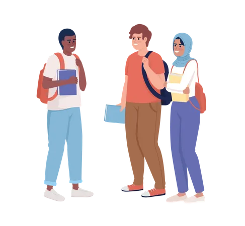 Students talking to each other  Illustration