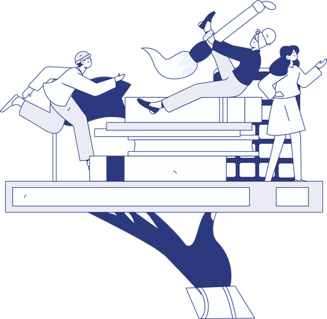 Students with book  Illustration