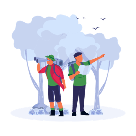 Studierende in der akademischen Feldforschung  Illustration