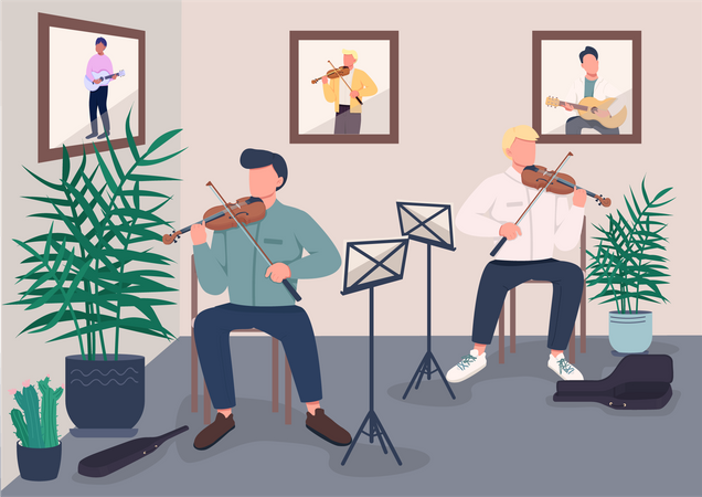 Studio music playing  Illustration