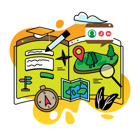 Geographie studieren  Illustration