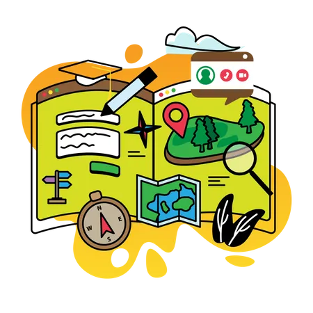 Geographie studieren  Illustration