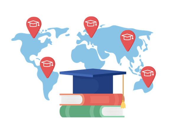 Study abroad destinations  Illustration