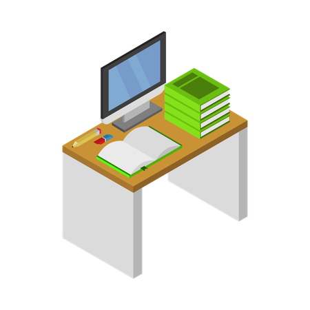 Study desk  Illustration