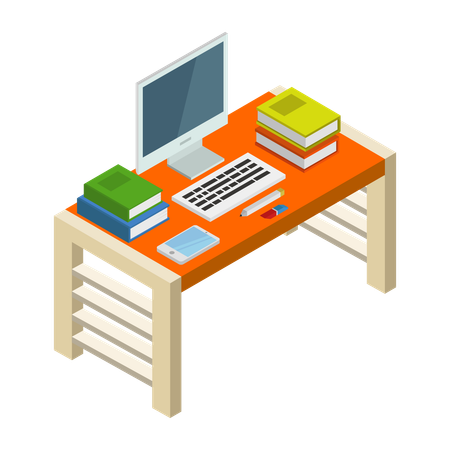 Study desk  Illustration