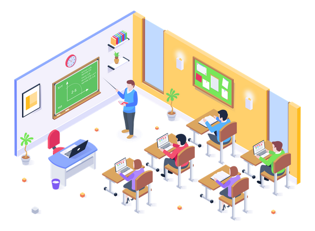 Study Maths With A Teacher  Illustration