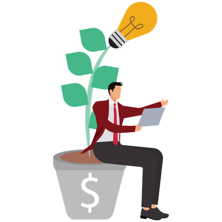 Study more knowledge to grow and success  Illustration