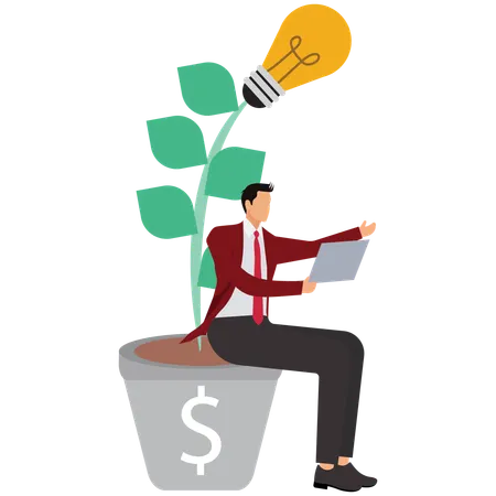 Study more knowledge to grow and success  Illustration