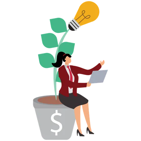 Study more knowledge to grow and success  Illustration