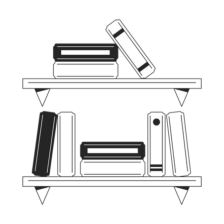 Studying bookshelves  Illustration