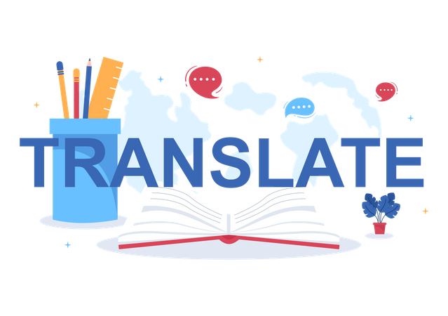 Studying multilingual language translation Illustration