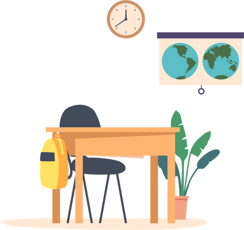 Sturdy student desk  Illustration