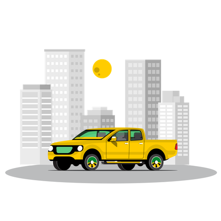 Stylischer Pickup in der Stadt  Illustration