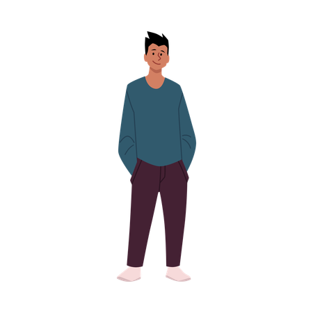 Stylischer Typ in lässiger Straßenkleidung  Illustration