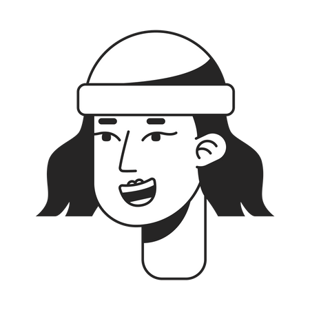 Stilvolles Mädchen mit Mütze lachend  Illustration