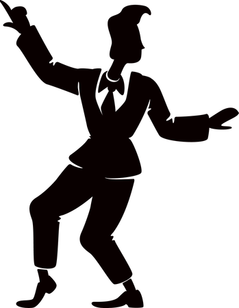 Stylish boogie woogie male dancer  Illustration