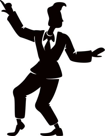 Stylish boogie woogie male dancer  Illustration