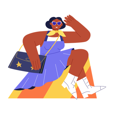 Stylish girl doing fashion  Illustration