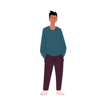 Stylish guy in  casual street clothes  Illustration