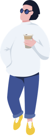 Stylish man with takeaway coffee Illustration