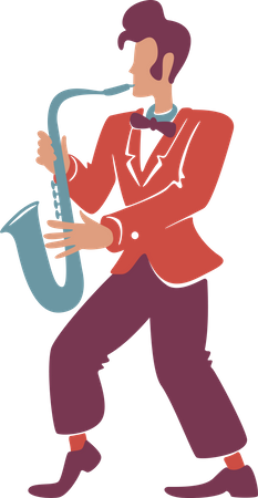 Stylish saxophonist Illustration