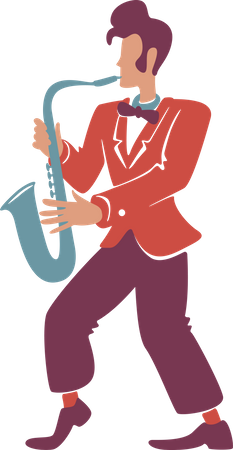 Stylish saxophonist  Illustration