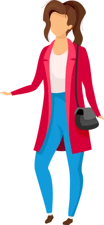 Stylish woman in coat  Illustration