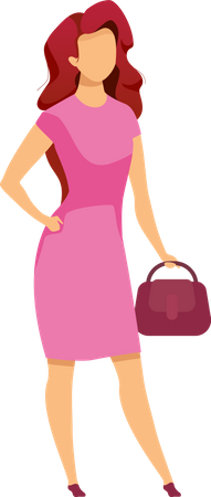 Stylish woman in formal dress Illustration