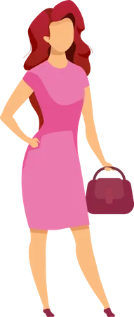 Stylish woman in formal dress Illustration