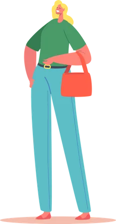 Stylish woman standing  Illustration