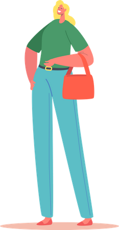 Stylish woman standing  Illustration