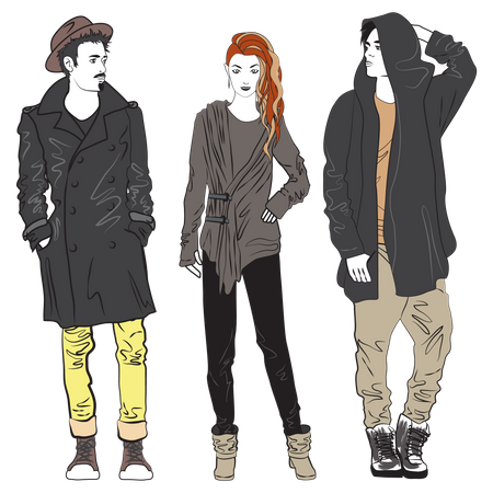 Stylist woman and man  Illustration