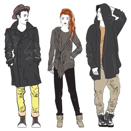 Styliste femme et homme  Illustration