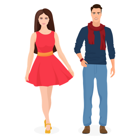 Couple moderne de styliste  Illustration