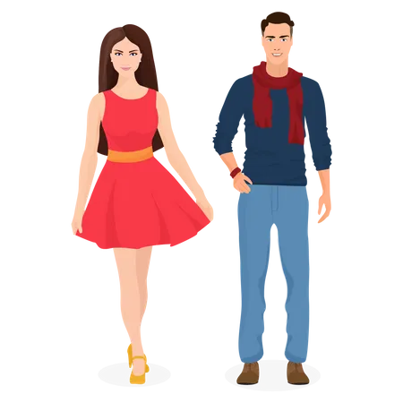 Couple moderne de styliste  Illustration