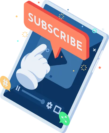 Subscribe Button on Video Streaming App  Illustration