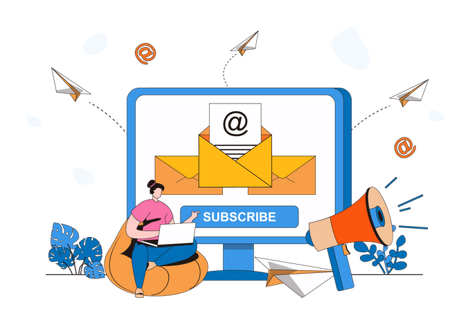 Subscription to newsletter  Illustration