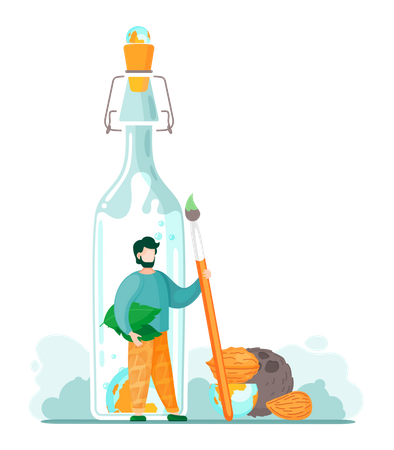 Substitut de lait végétalien à base de plantes  Illustration