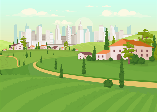 Suburban area  Illustration