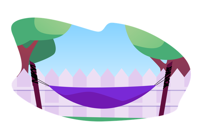Suburban backyard hammock  Illustration