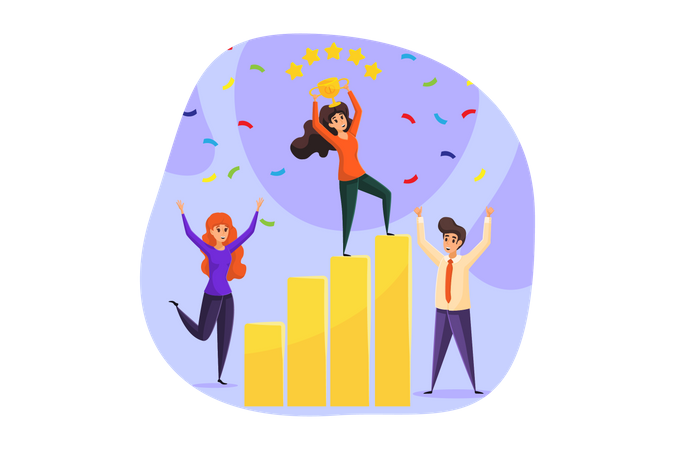 Success Business Celebration  Illustration