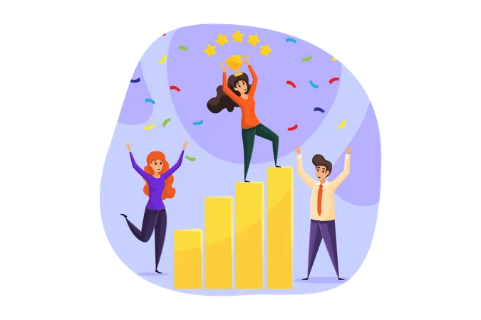 Success Business Celebration  Illustration