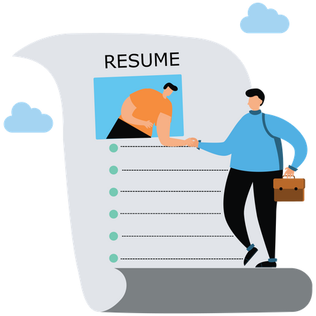 Success candidates get a new job with the best resume  Illustration