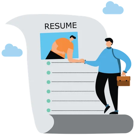Success candidates get a new job with the best resume  Illustration