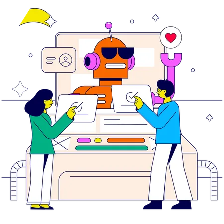 Success develop a robot  Illustration
