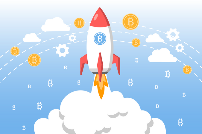 Success in bitcoin  Illustration