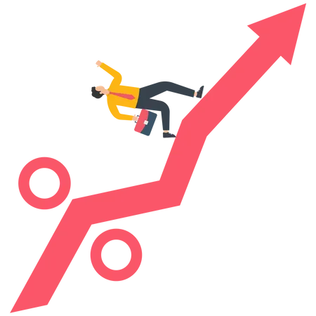 Success investment in interest rate rise  Illustration